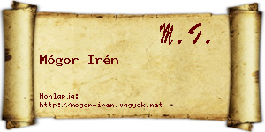 Mógor Irén névjegykártya